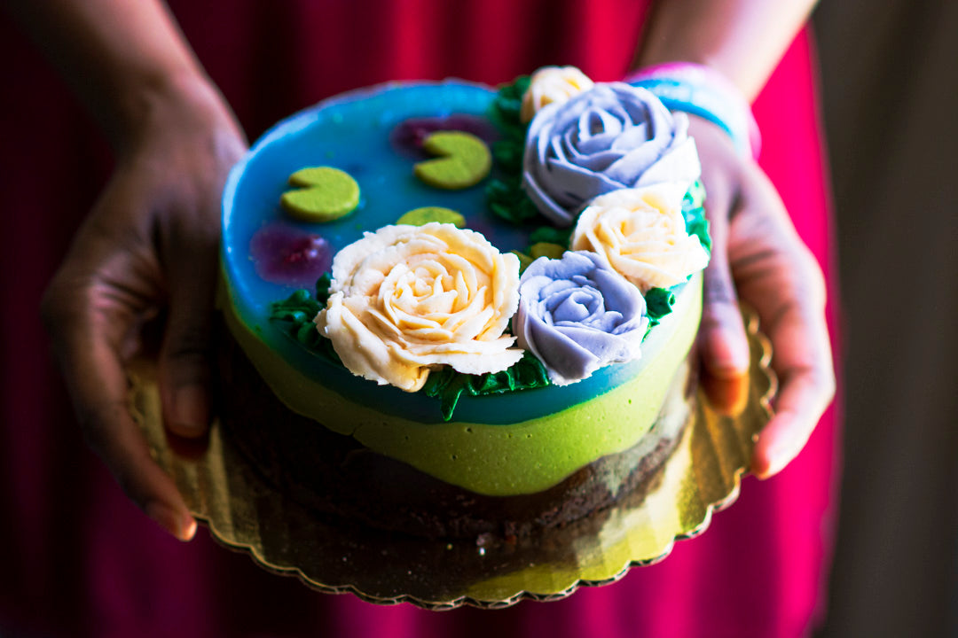 An Elegant Purple Cake with Stargazer Lily Flower | Happy Baker Delights